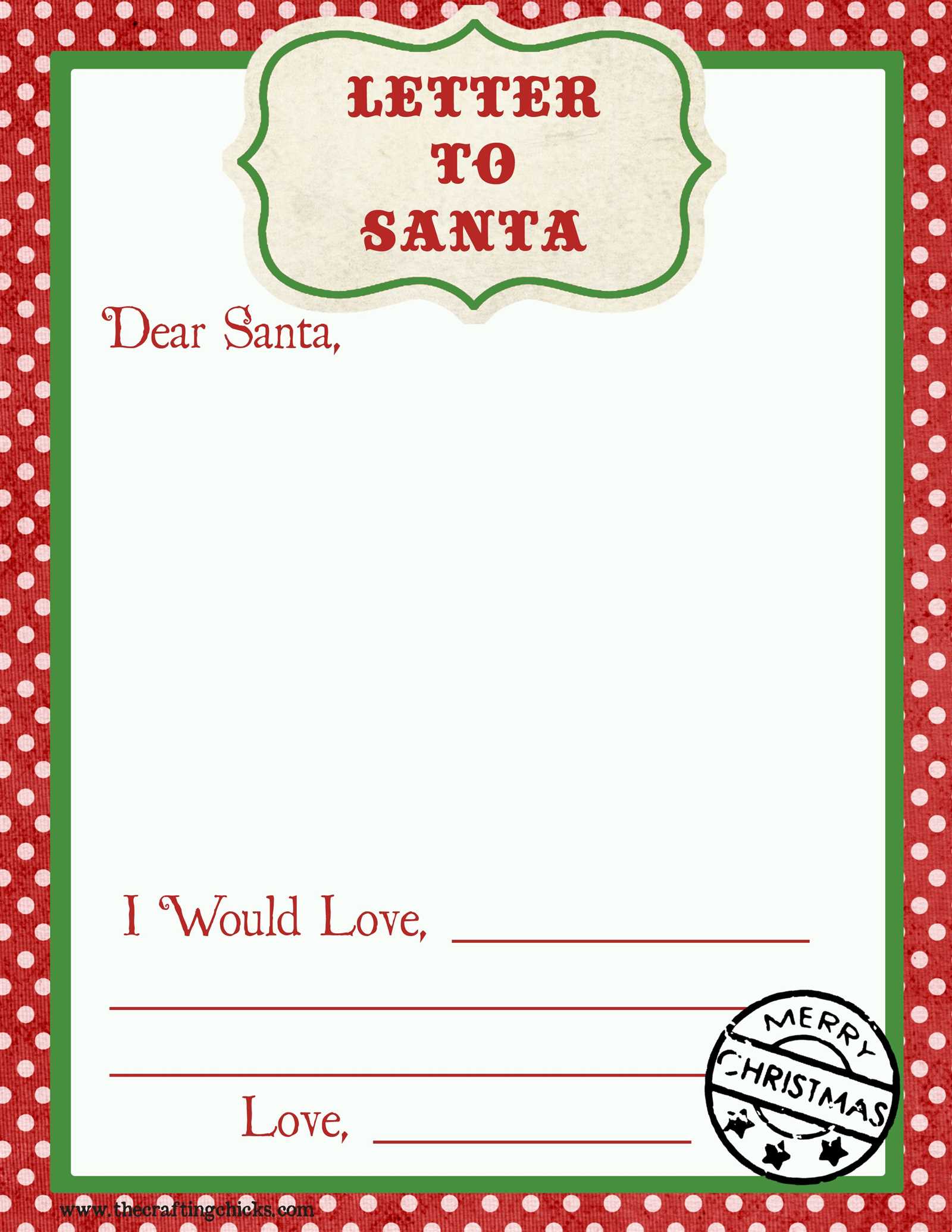 usps letter to santa template