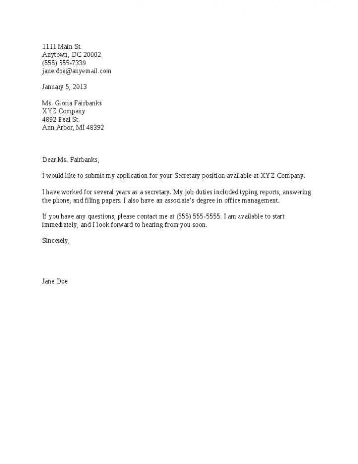 simple covering letter template