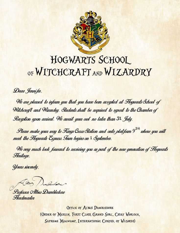 hogwarts acceptance letter free template