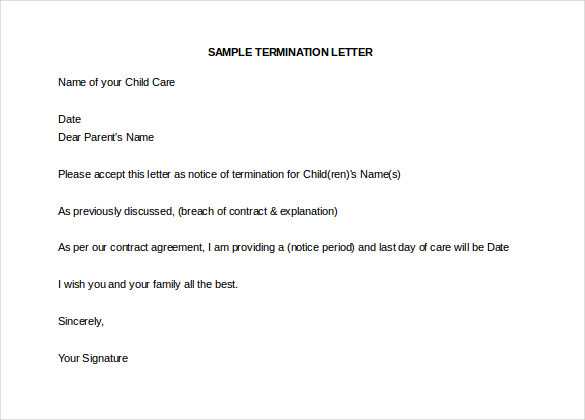 daycare letter to parents template