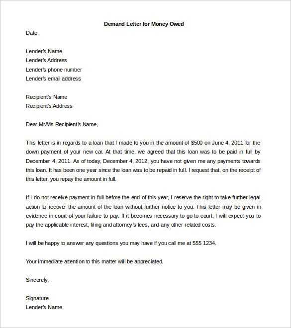 legal demand letter template