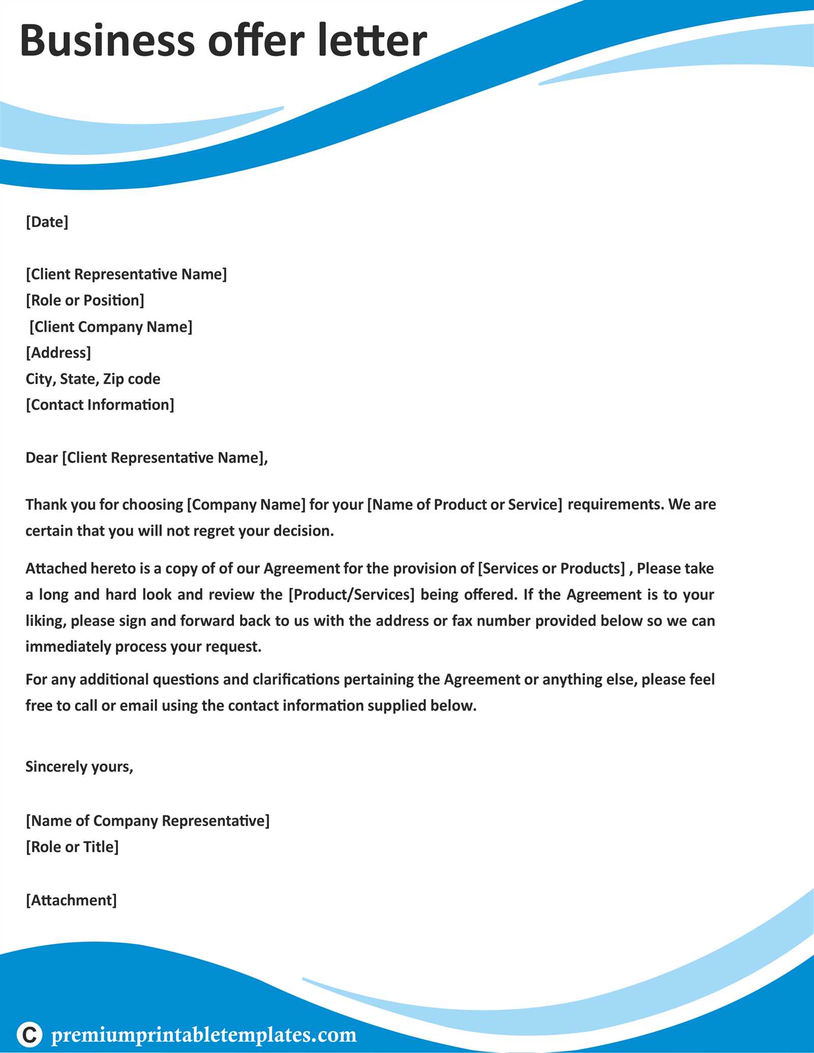 investment offer letter template