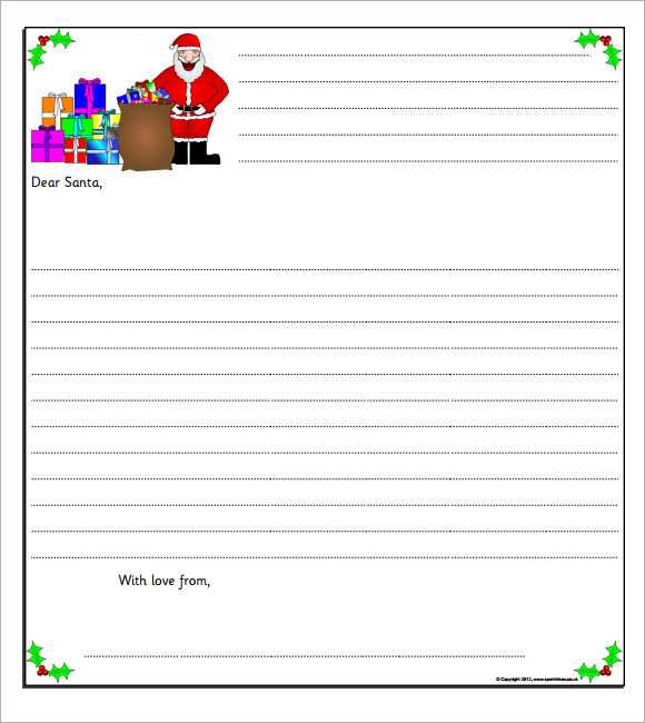 free santa letter template word