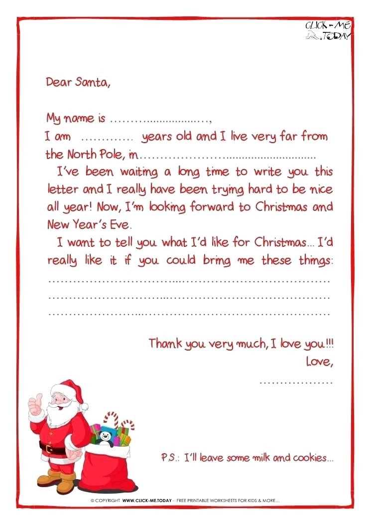 thank you letter from santa template