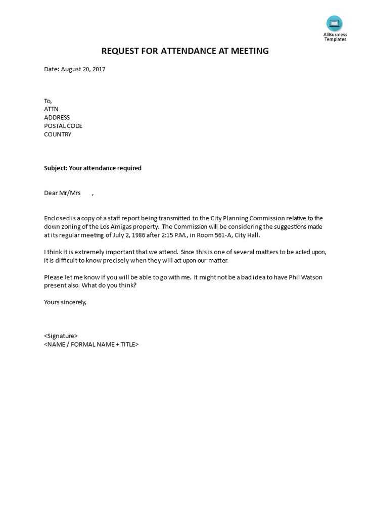 non attendance letter template