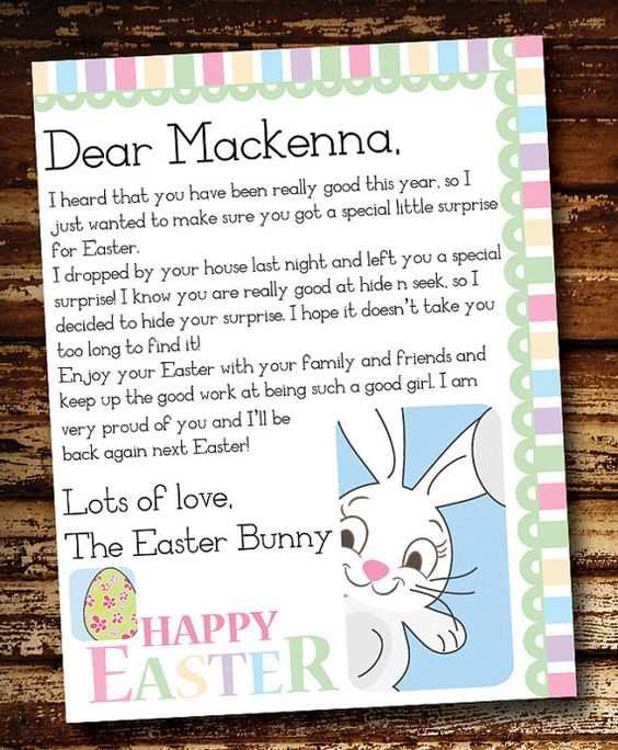 easter bunny letter templates