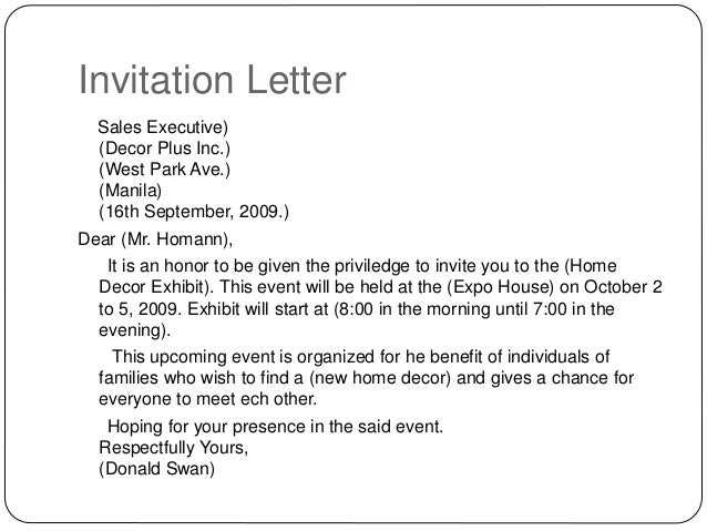 award ceremony invitation letter template