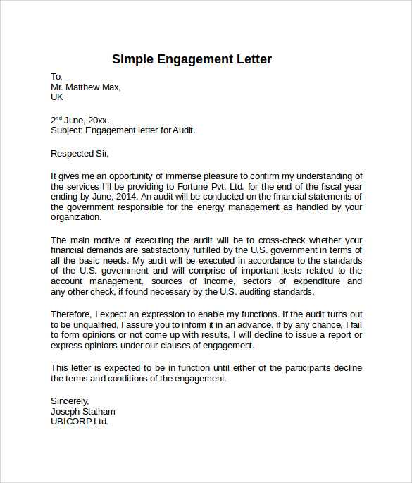 consulting engagement letter template