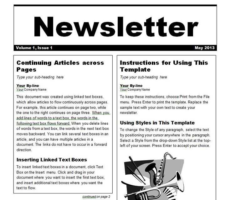 free news letter template