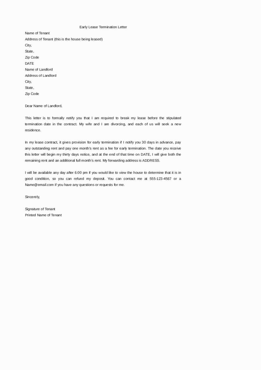 end of tenancy agreement letter from landlord template