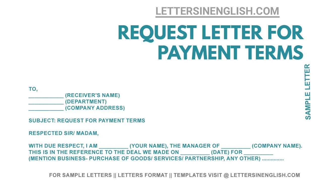 change of payment terms letter template