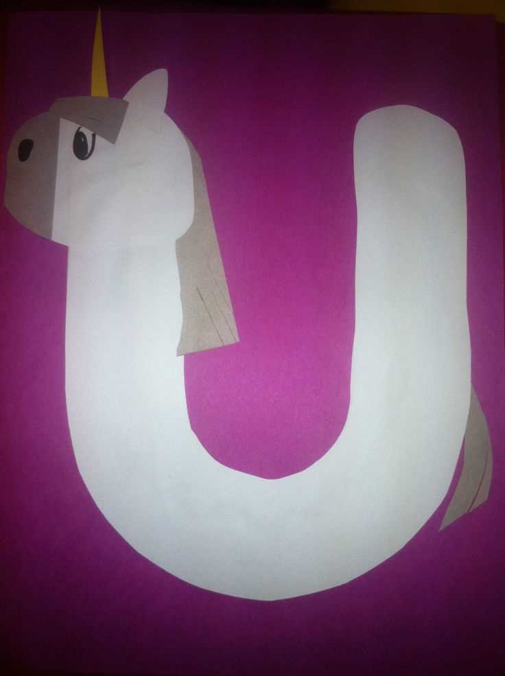 letter u unicorn craft template