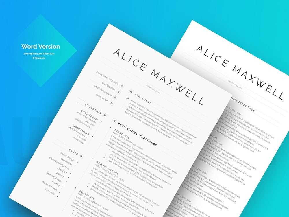 free matching cover letter and resume templates