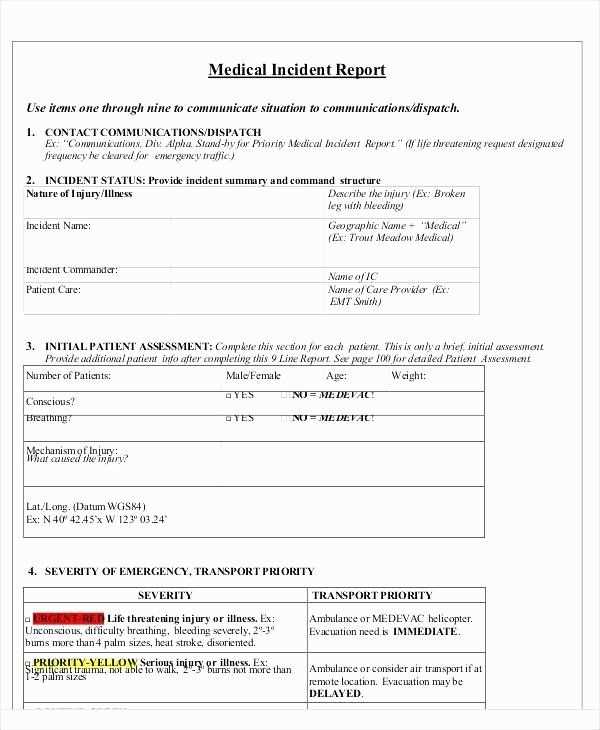 medical report template letter