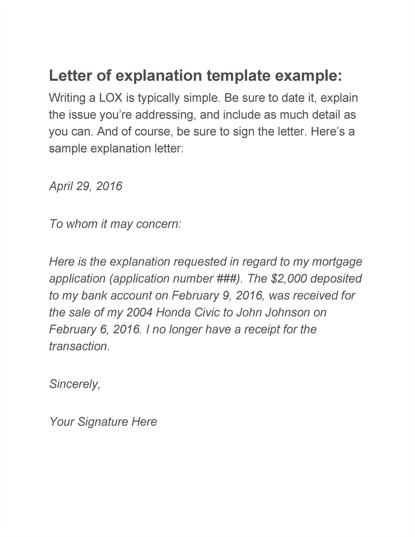 credit explanation letter for mortgage template