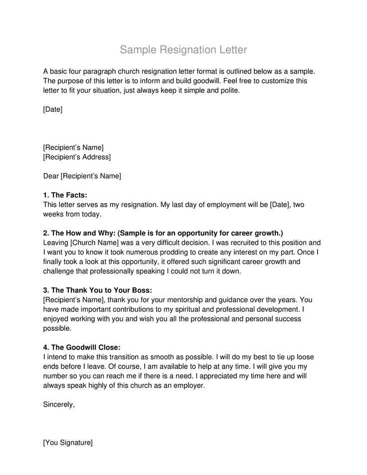 basic resignation letter template