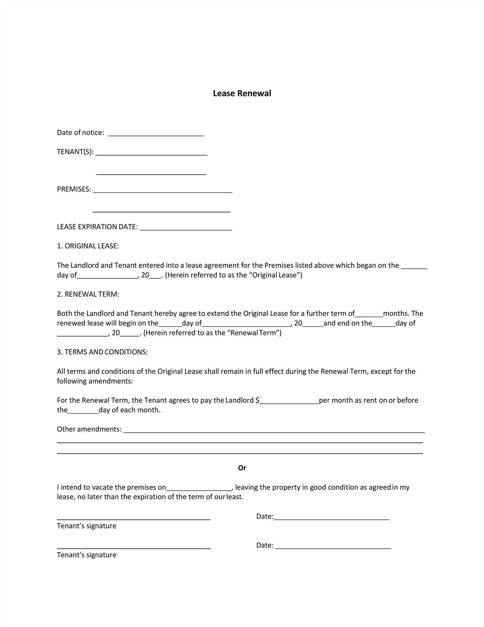 lease renewal letter template word