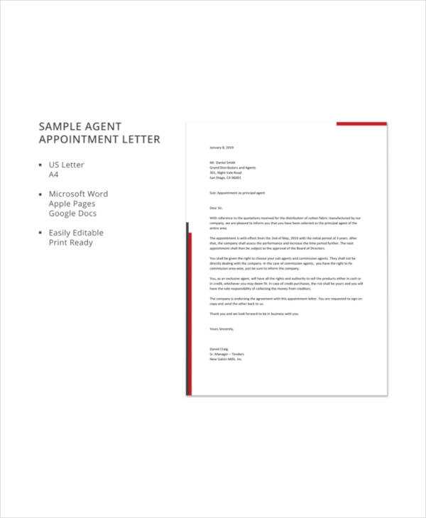 letter of agency template