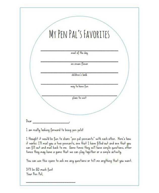 pen pal letter template adults