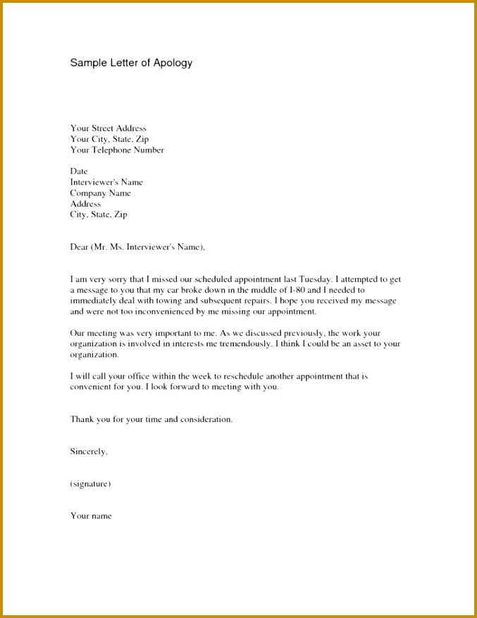 template apology letter