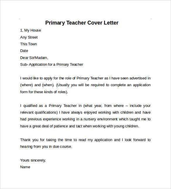 teacher cover letter templates