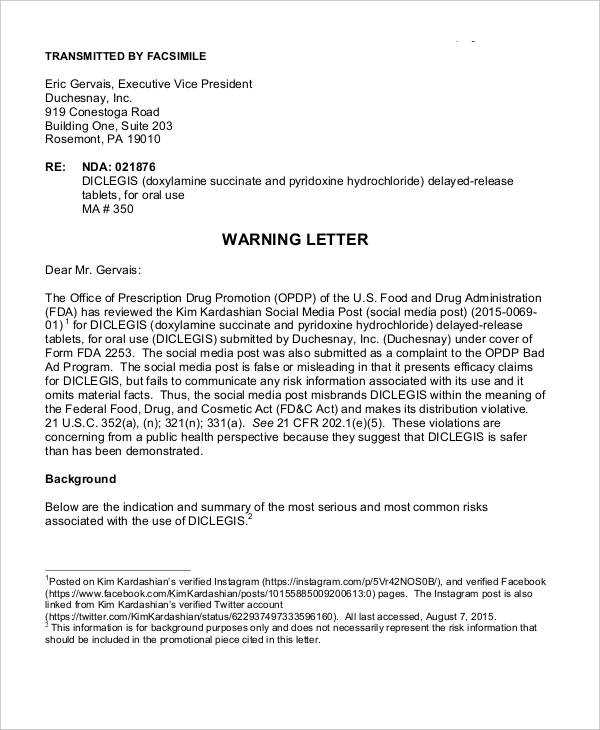 official warning letter template