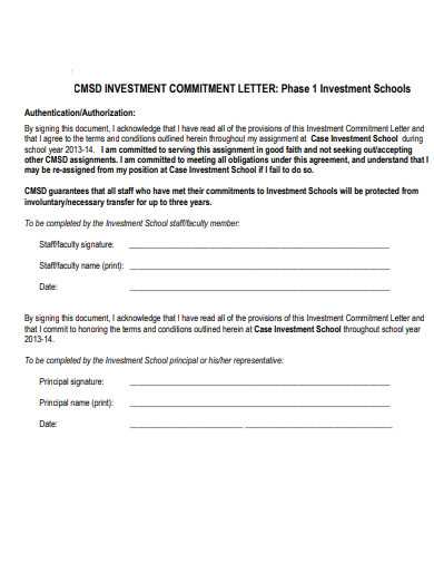 grant letter of commitment template