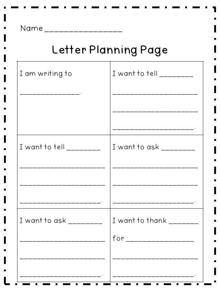 2nd grade letter writing template