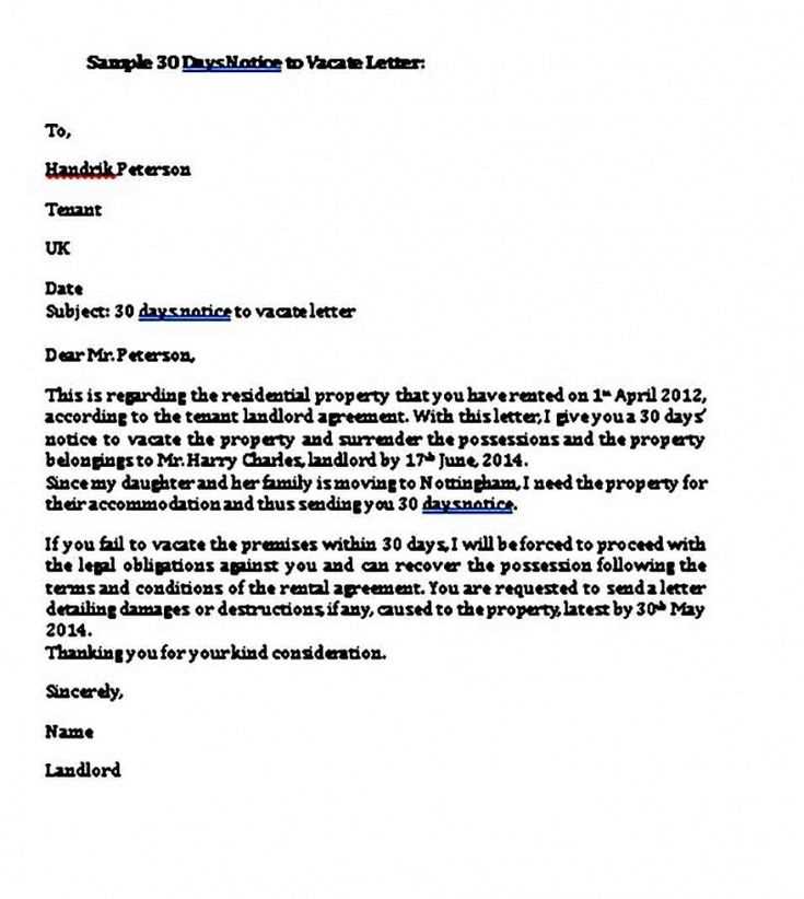 30 day notice contract termination letter template