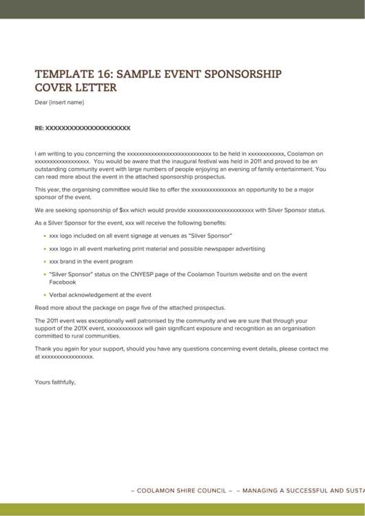 5k sponsorship letter template