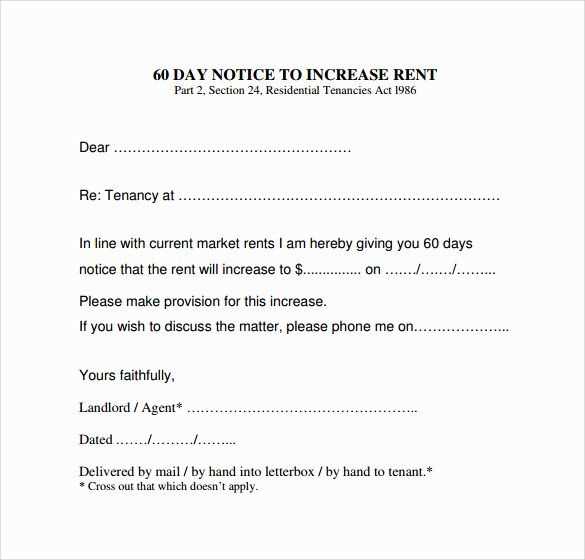 60 day notice letter sample template