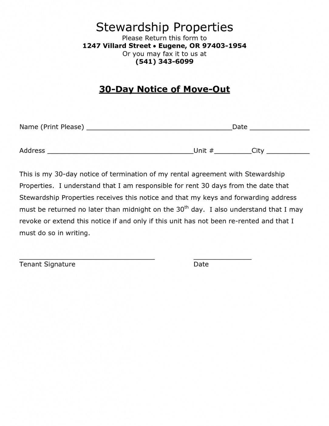 60 day notice letter template