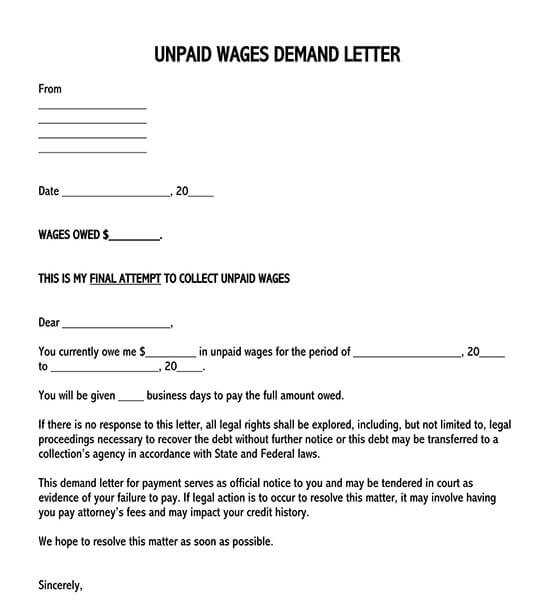 7 day demand letter template