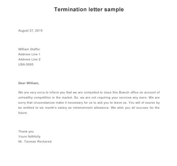 90 day trial period termination letter template