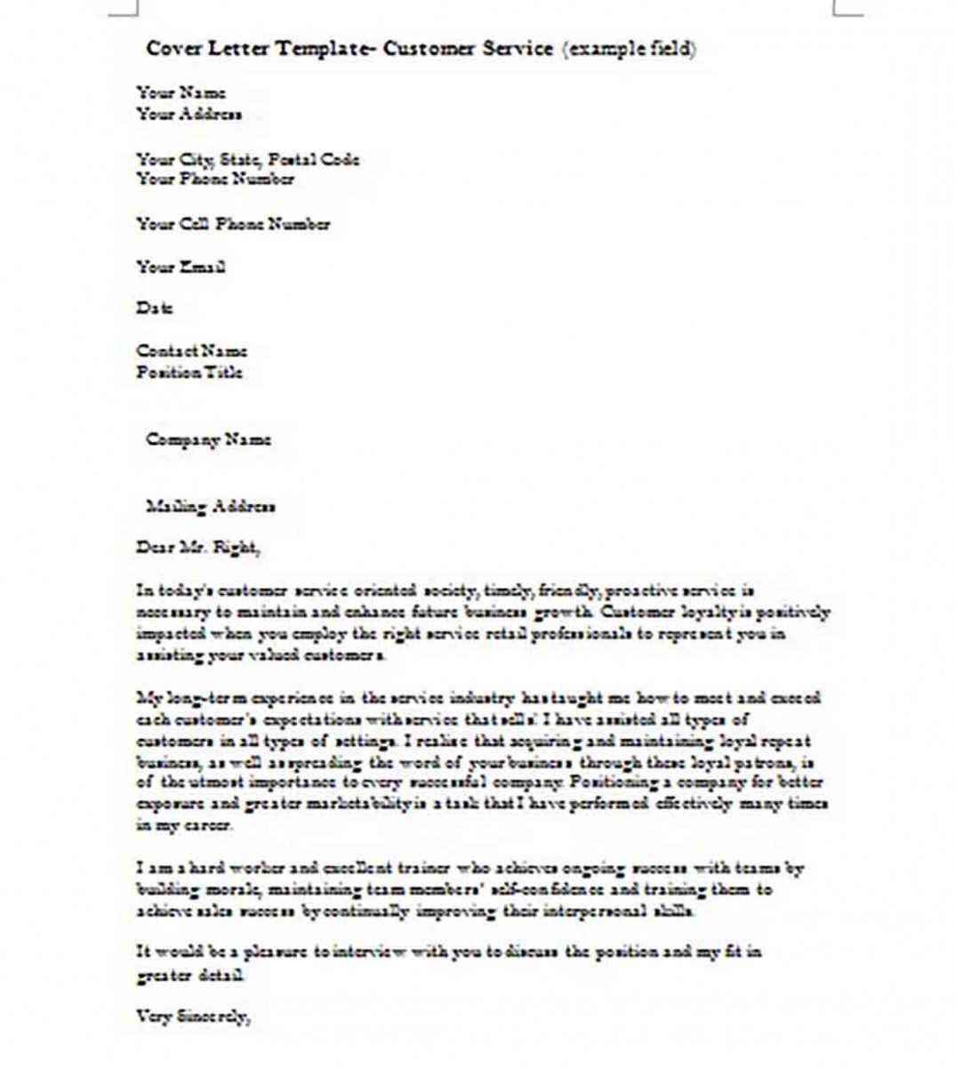 a cover letter template sample