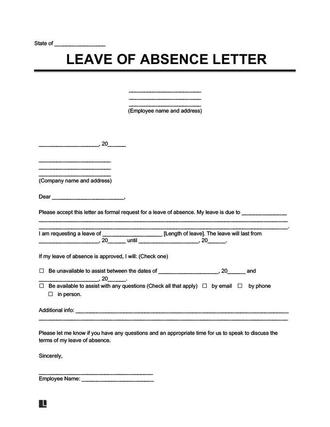 absent without leave letter template