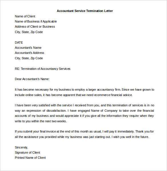 accountants disengagement letter template