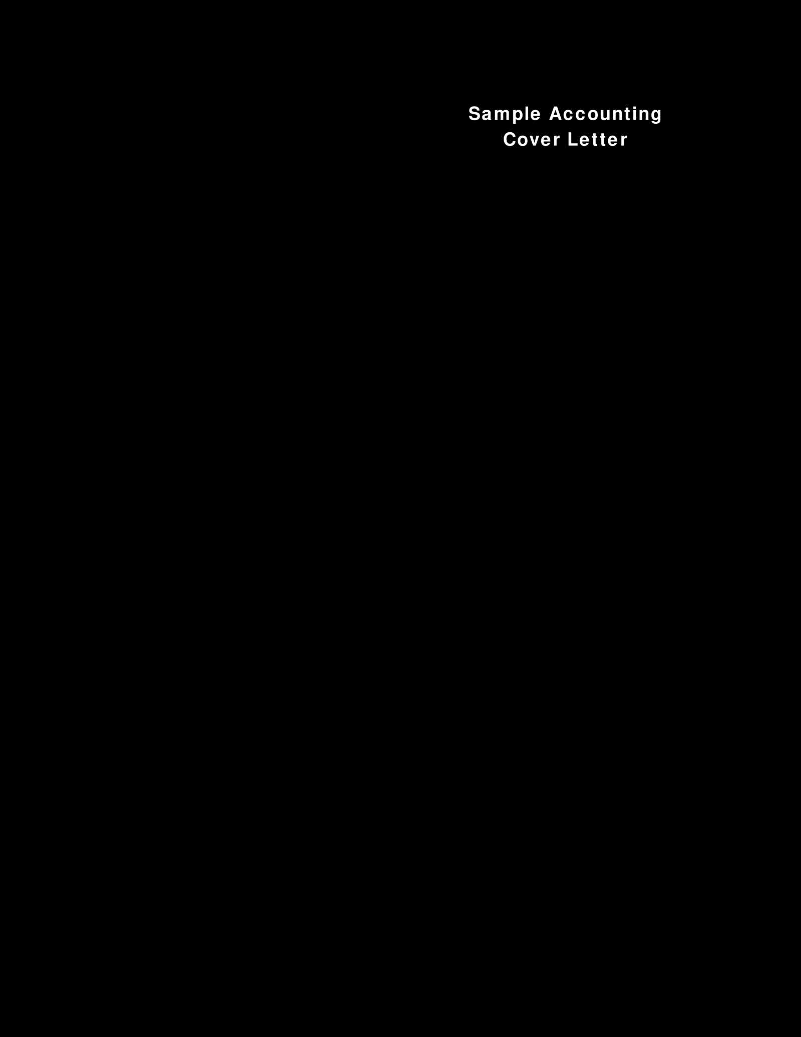 accounting cover letter template word