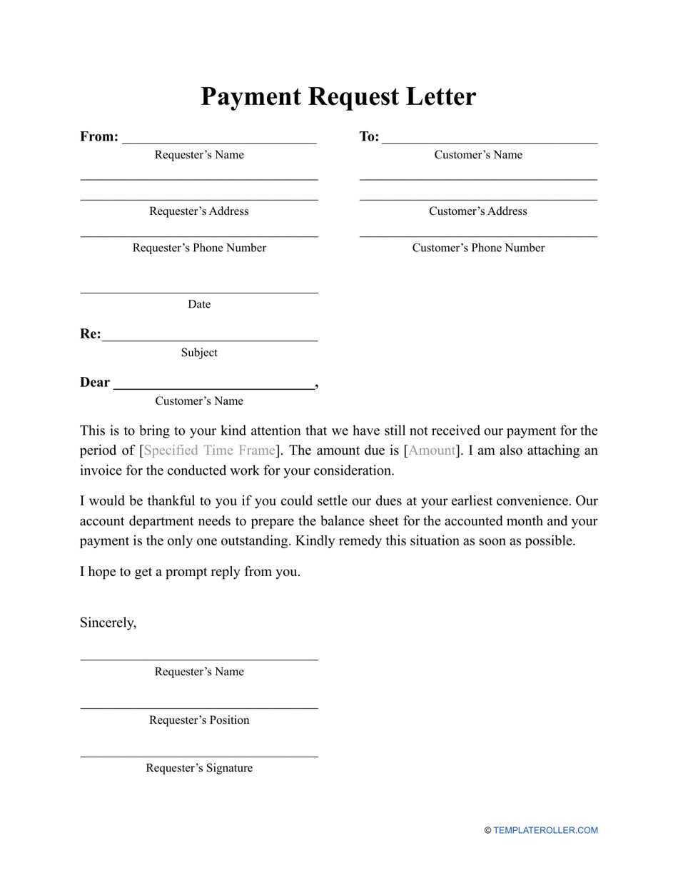 ach payment letter template