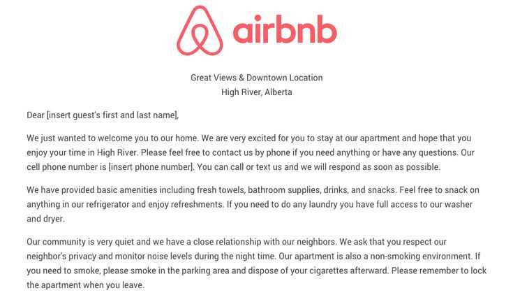 airbnb landlord letter template