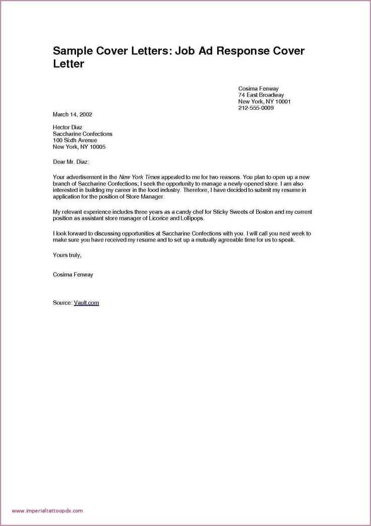 application cover letter template word