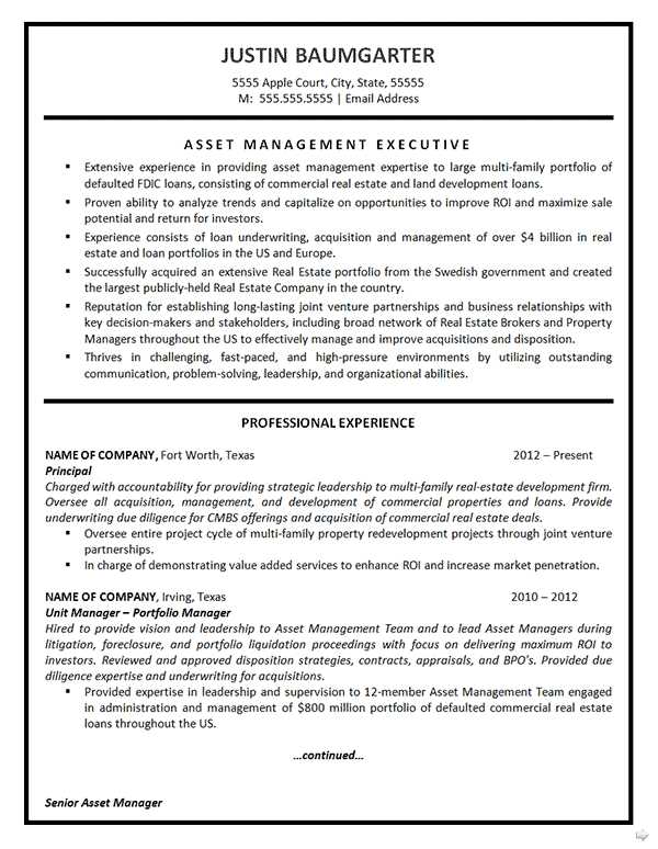 asset management cover letter template