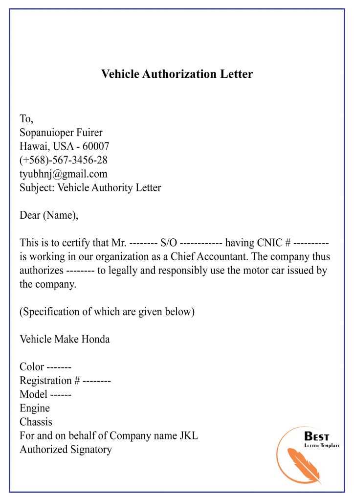 authorization letter template doc