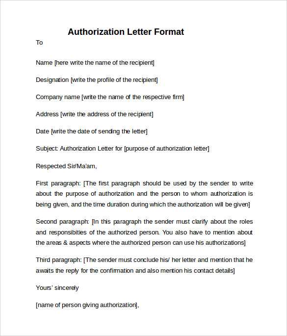 authorization letter template pdf