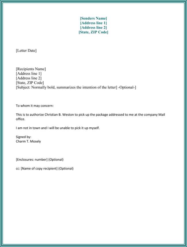 authorization letter template to act on behalf