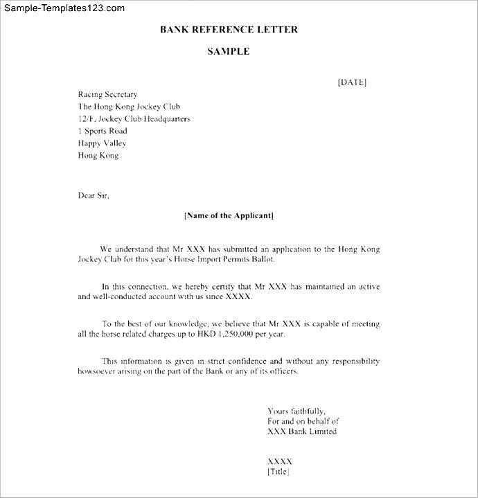 bank charges letter template