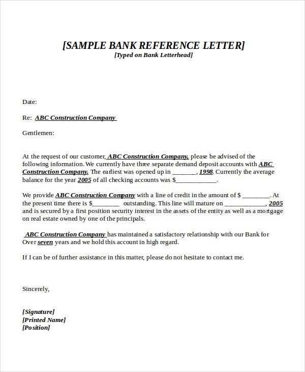 bank details letter template