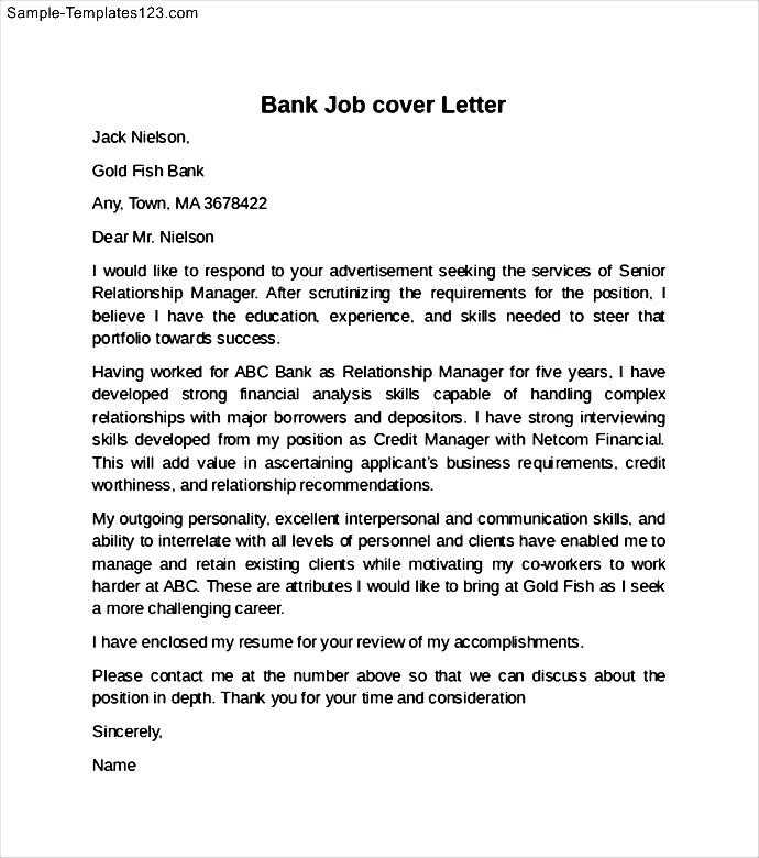 bank teller cover letter template