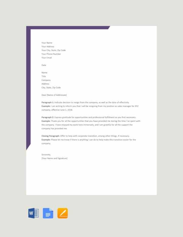 basic resignation letter template