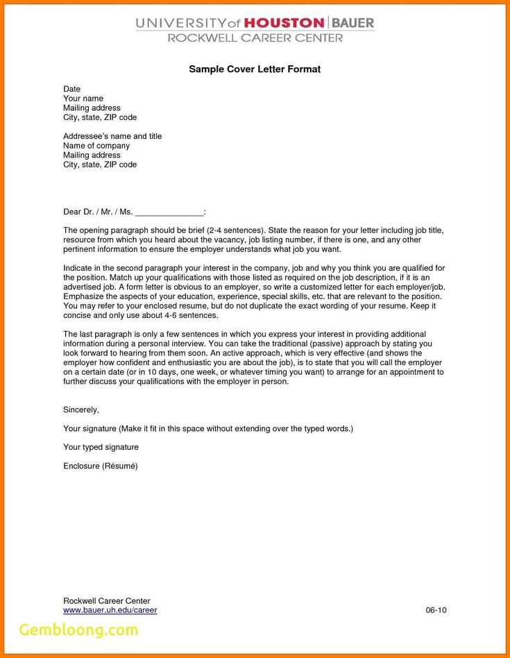 best cover letter template